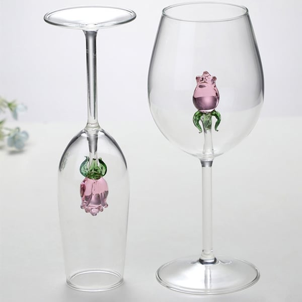 Rose Wine Glass