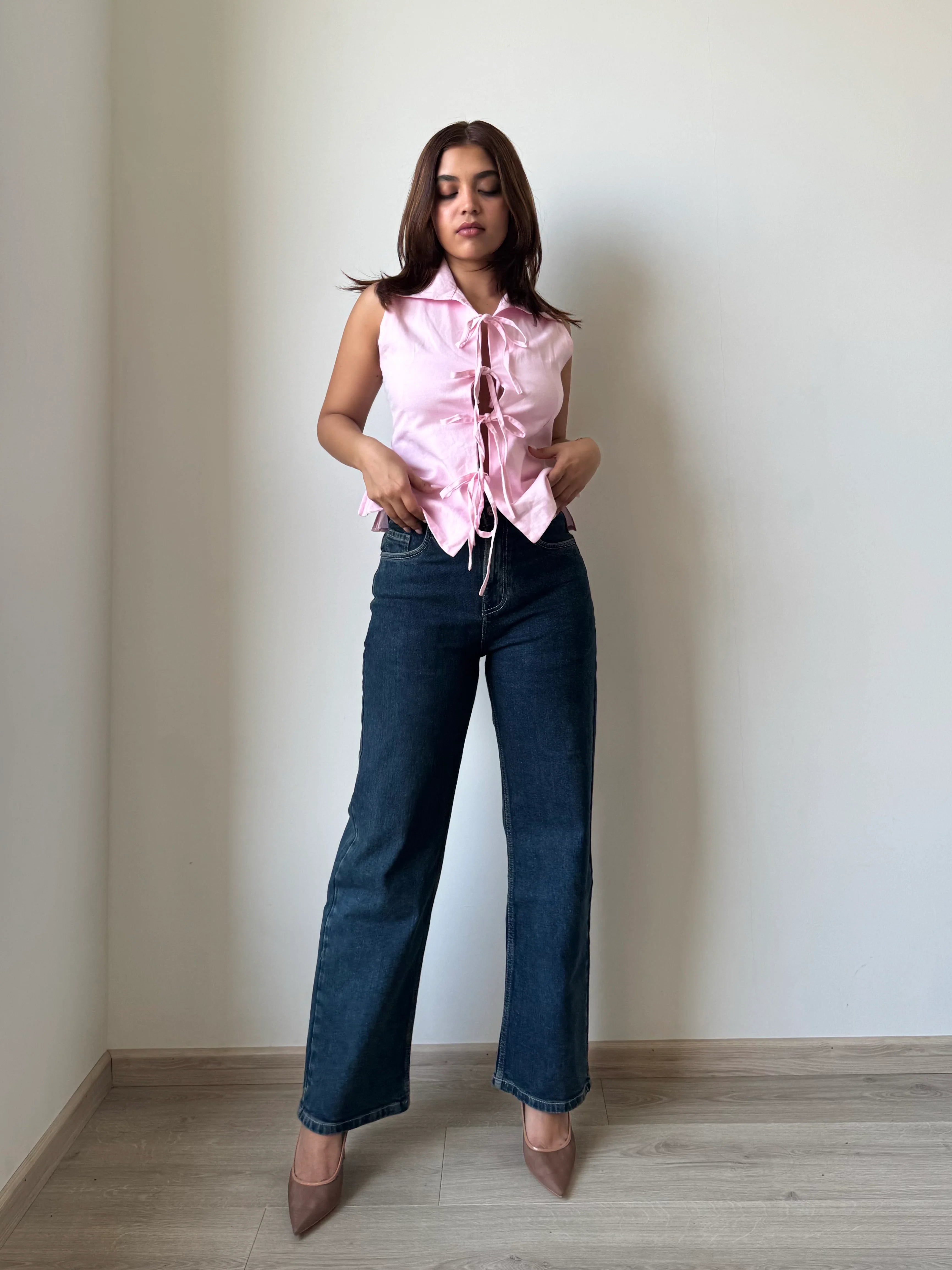 Cosmic Blue Dad Fit Straight Jeans