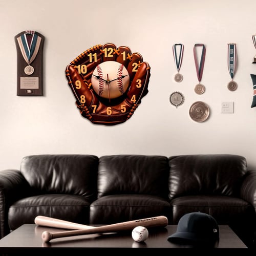 Baseball gloves wall clock