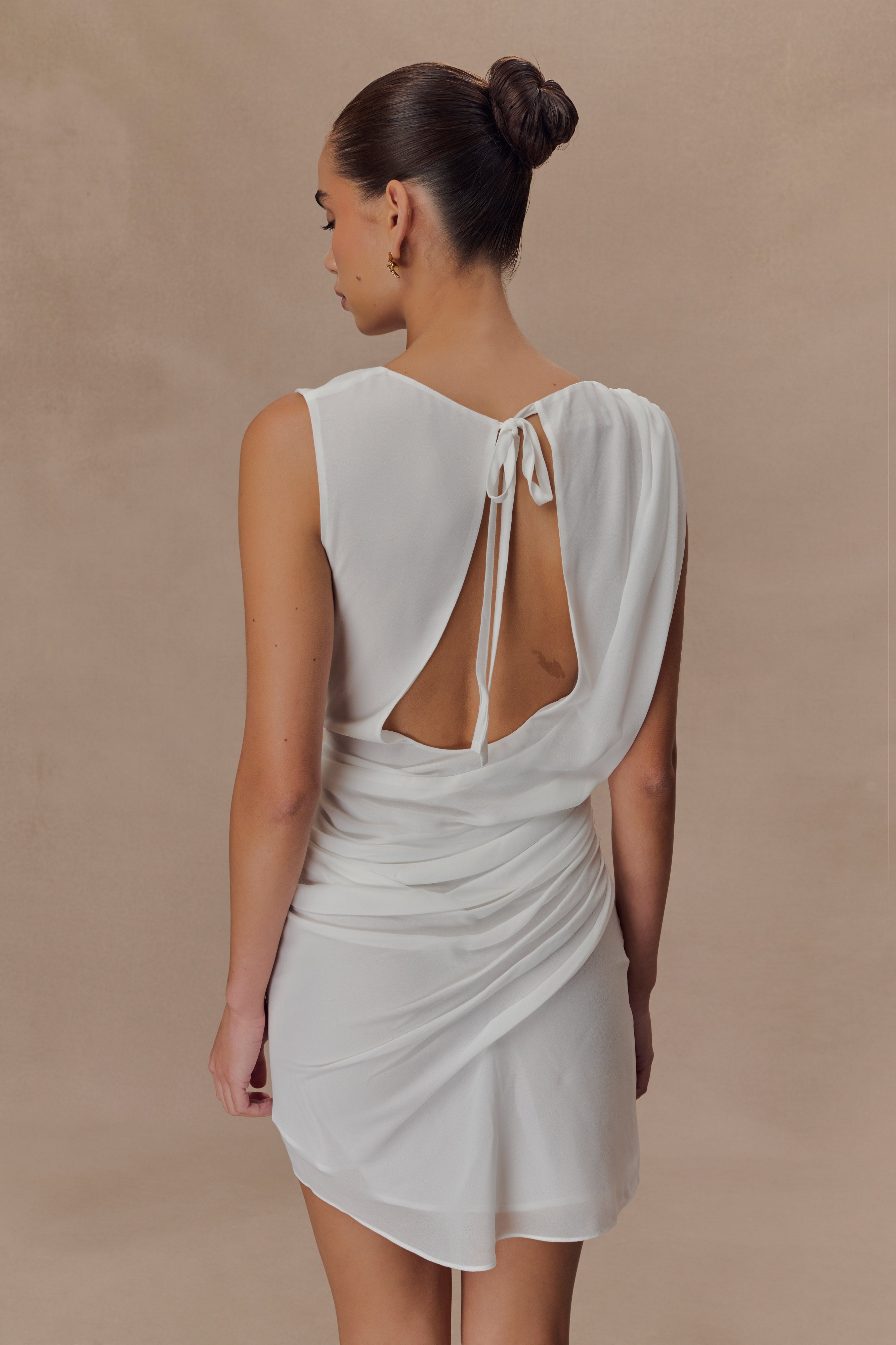 White Chiffon Mini Dress