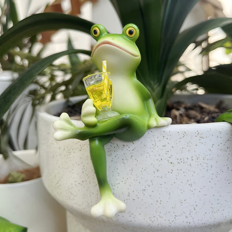 Frog Flower Pot Hanger OrnamentTipsy Frog