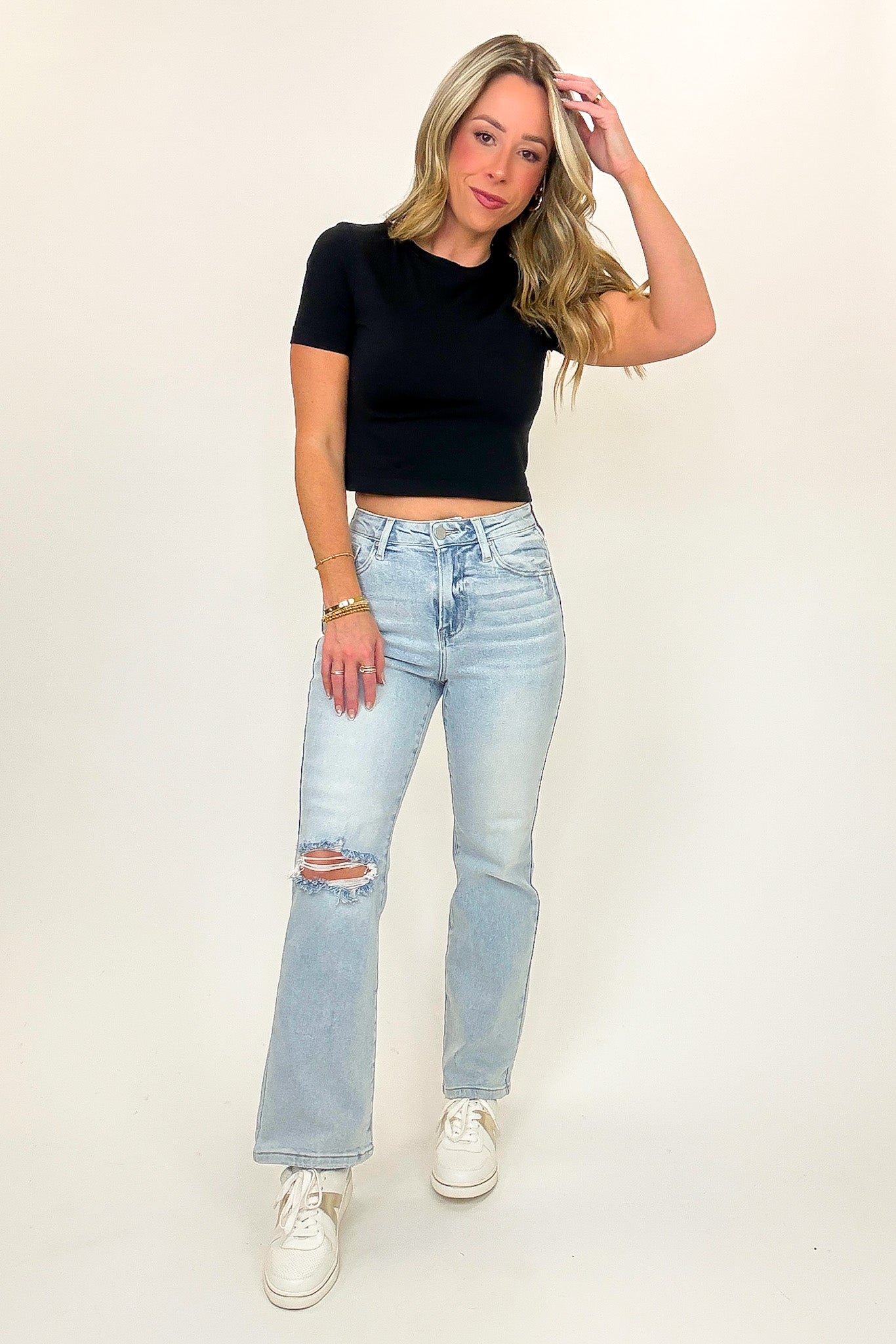 High Rise Crop Flare Jeans