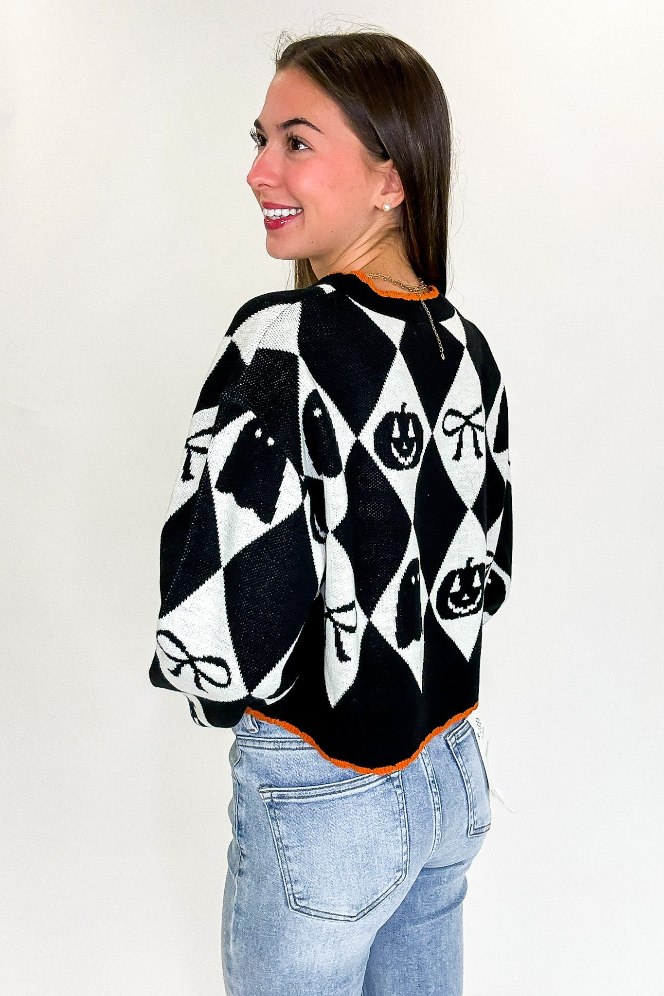 Ghoul Grid Argyle Knit Cardigan - FINAL SALE