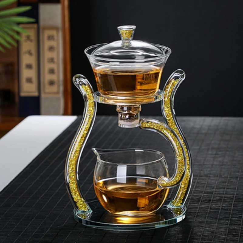Glass Automatic Drip Brewer Teapot & Cups