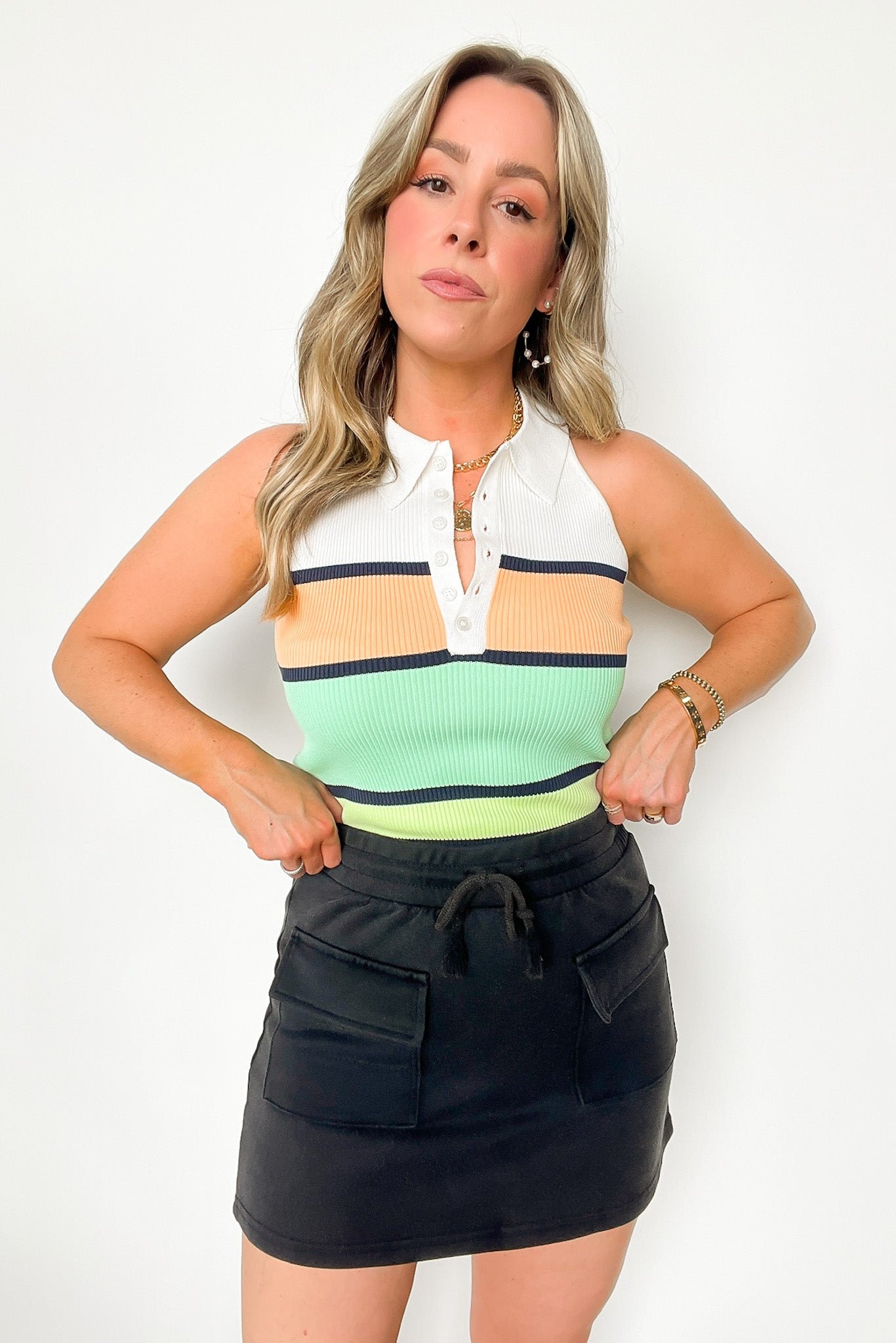 Washed French Terry Cargo Skirt