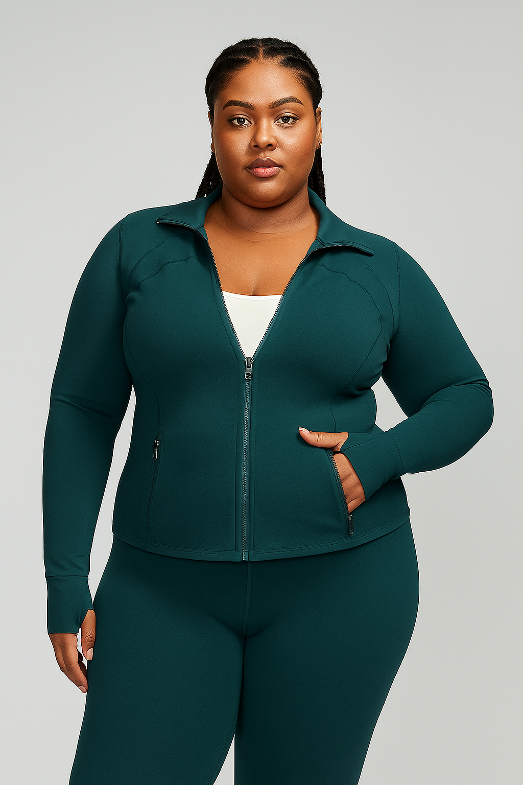 Crop Track Jacket & Leggings Set Activewear