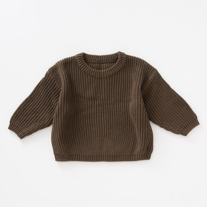 Baby Knitted Solid Color Casual Sweater