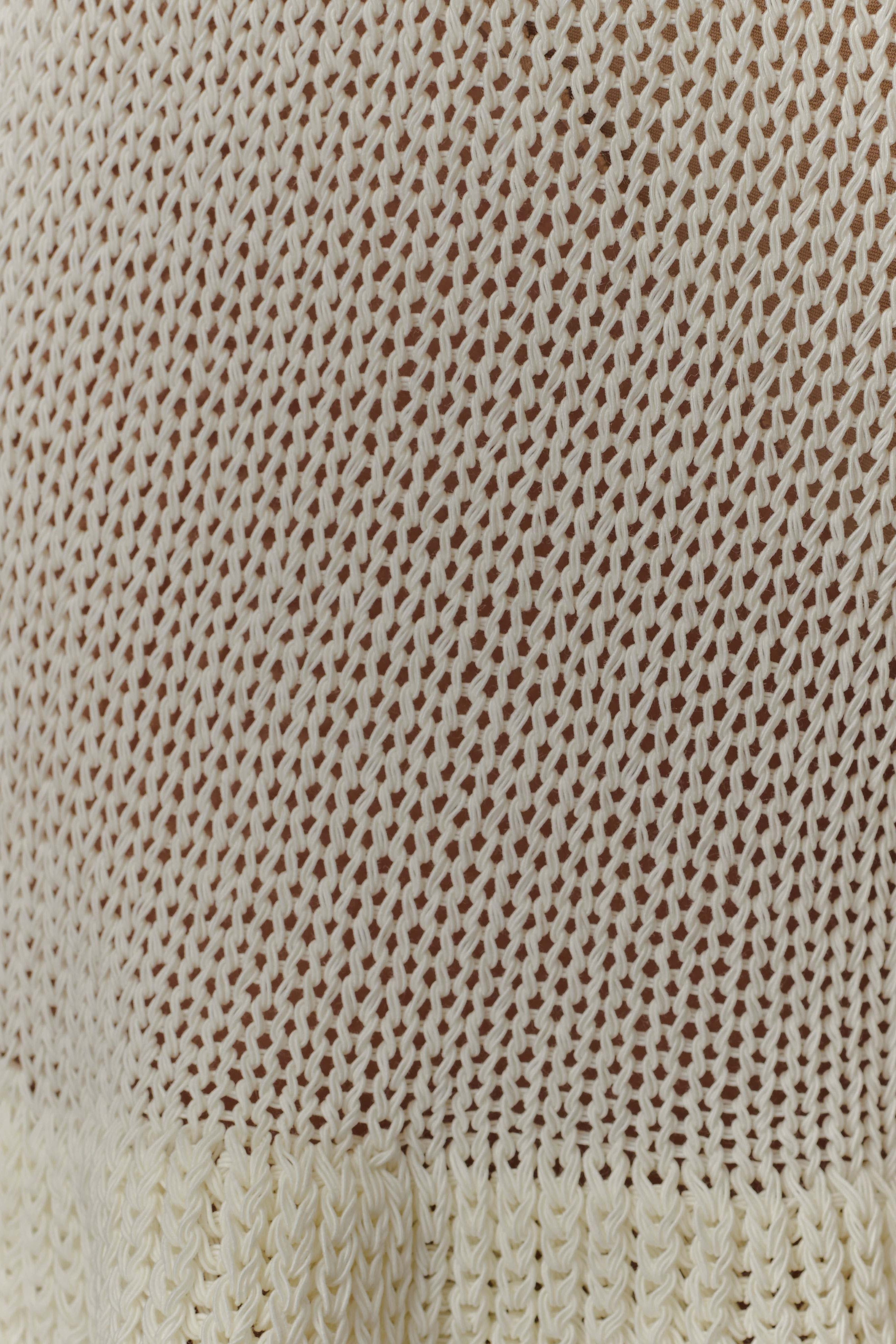 White Knit Frill Shorts