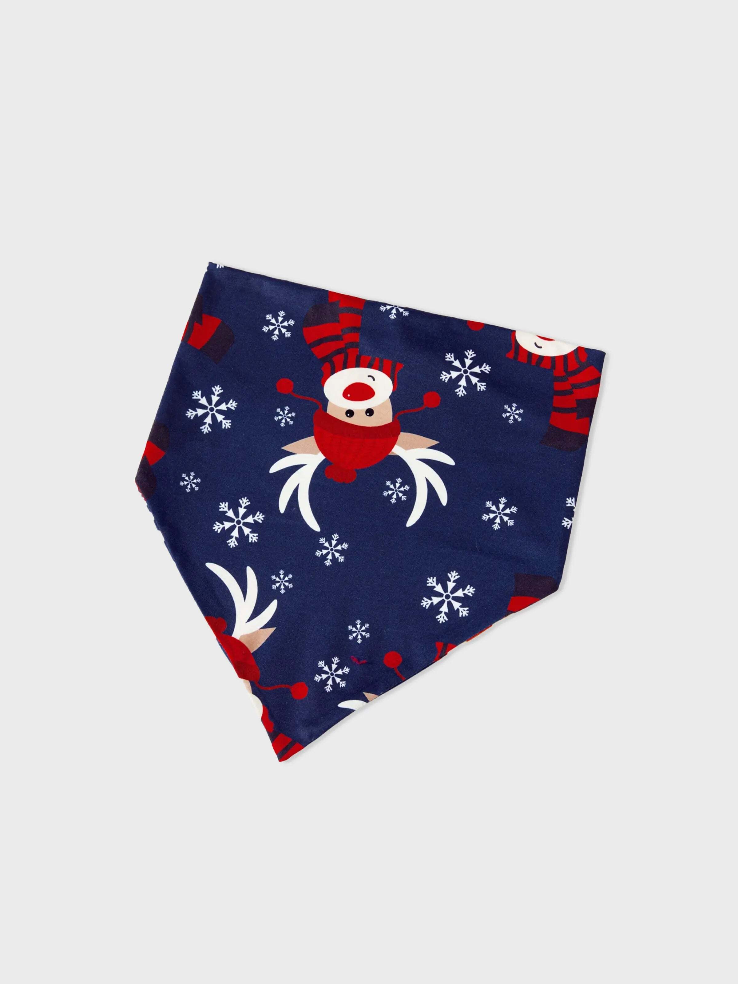 Christmas Family Pajamas Reindeer Pattern Big Graphic Raglan Sleeves Pajamas Sets with Christmas Socks Dark blue/White/Red