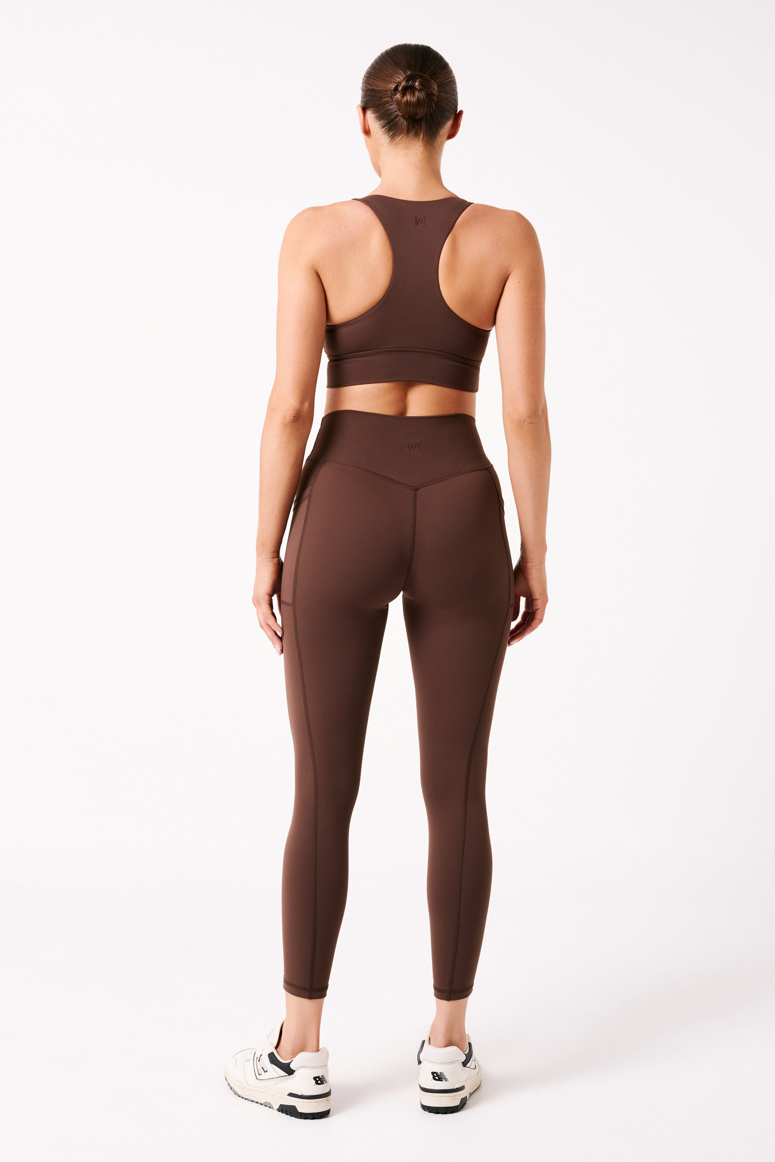 Chocolate V Back Leggings With Pockets