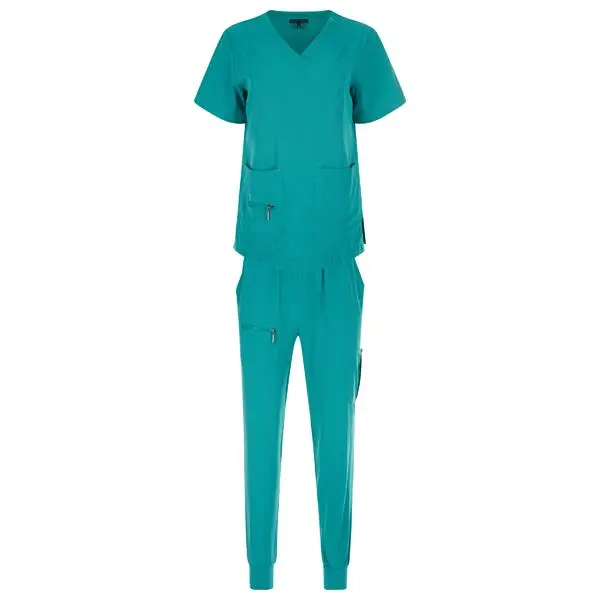 Women's elastic solid color V-neck nursing suit