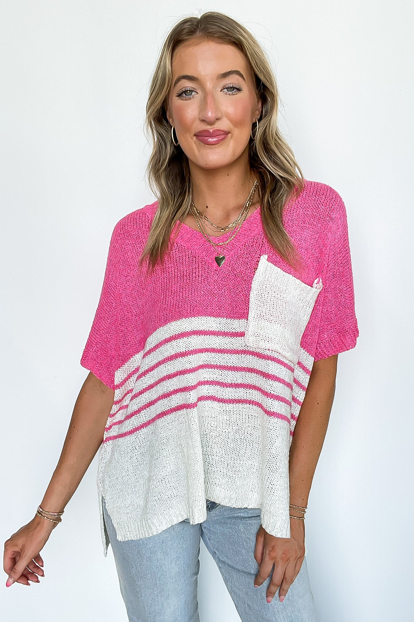 Stripe Story Color Block Sweater Top - FINAL SALE