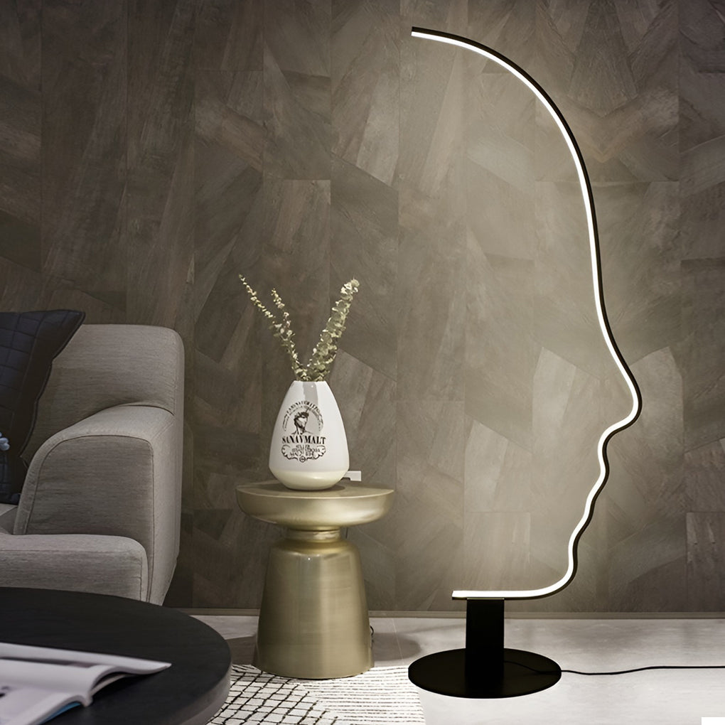 Art Face Shaped Dimming LED RGB APP Multi Color Nordic Floor Lamp