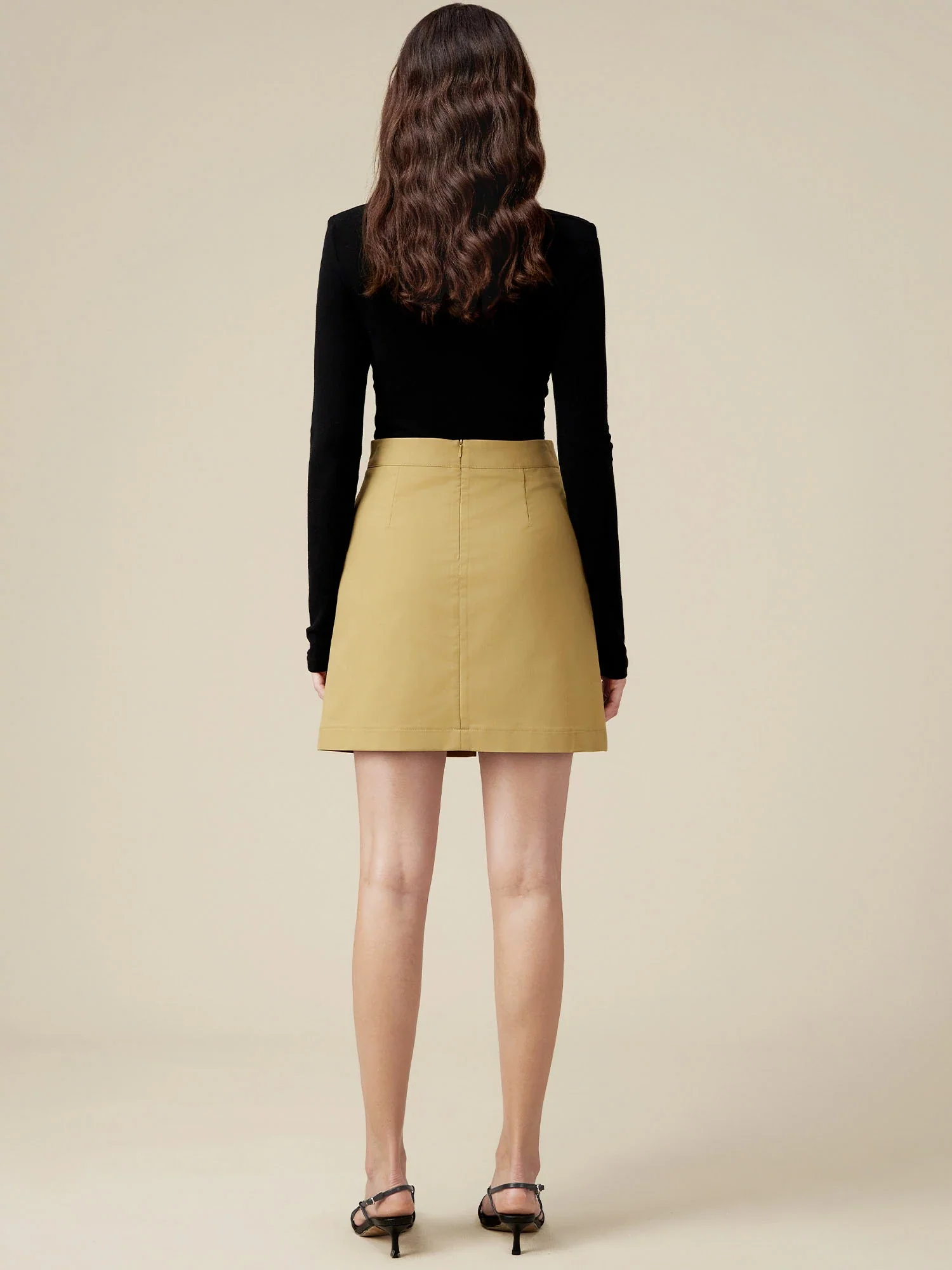 Irregular Neck Slanted Shoulder T-Shirt