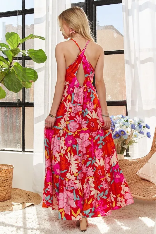 Floral Tiered Maxi Cami Dress