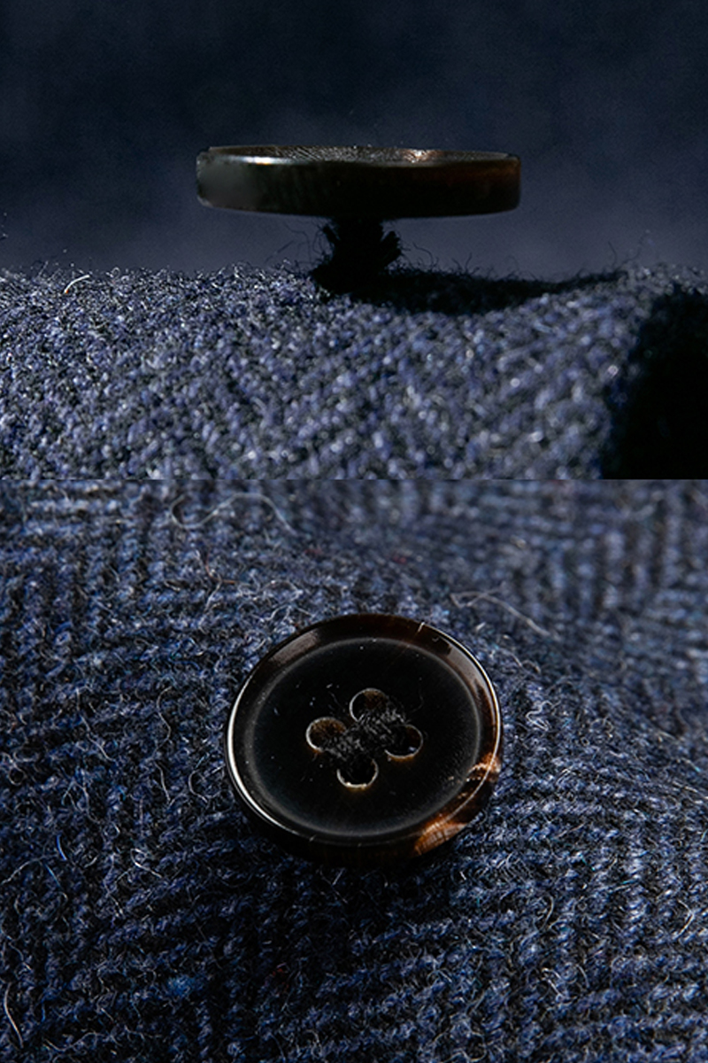 Men's British Vintage Double-Breasted Wool Herringbone Suit Vest