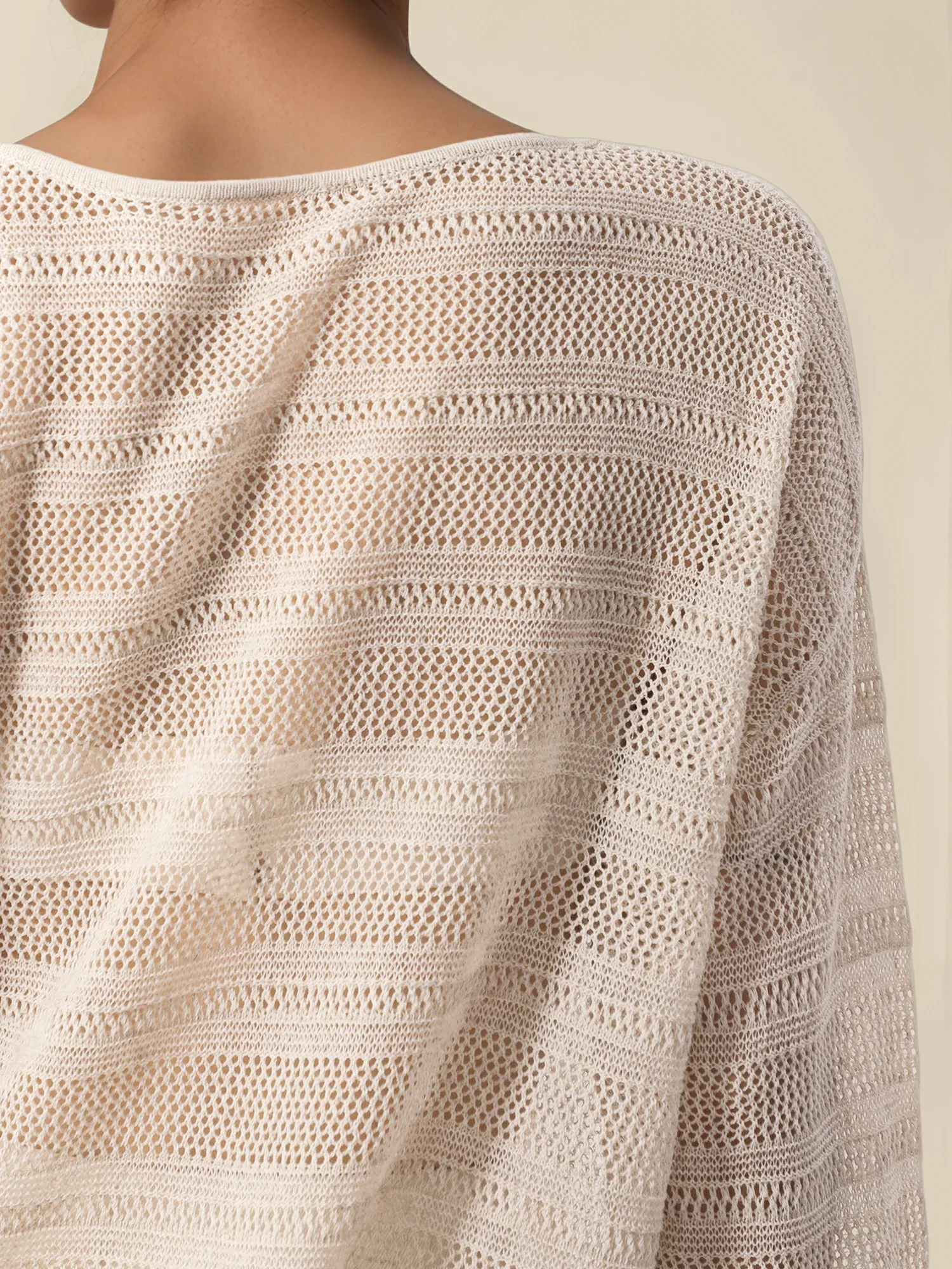 Linen & Lyocell Round Neck Long Sleeve Top