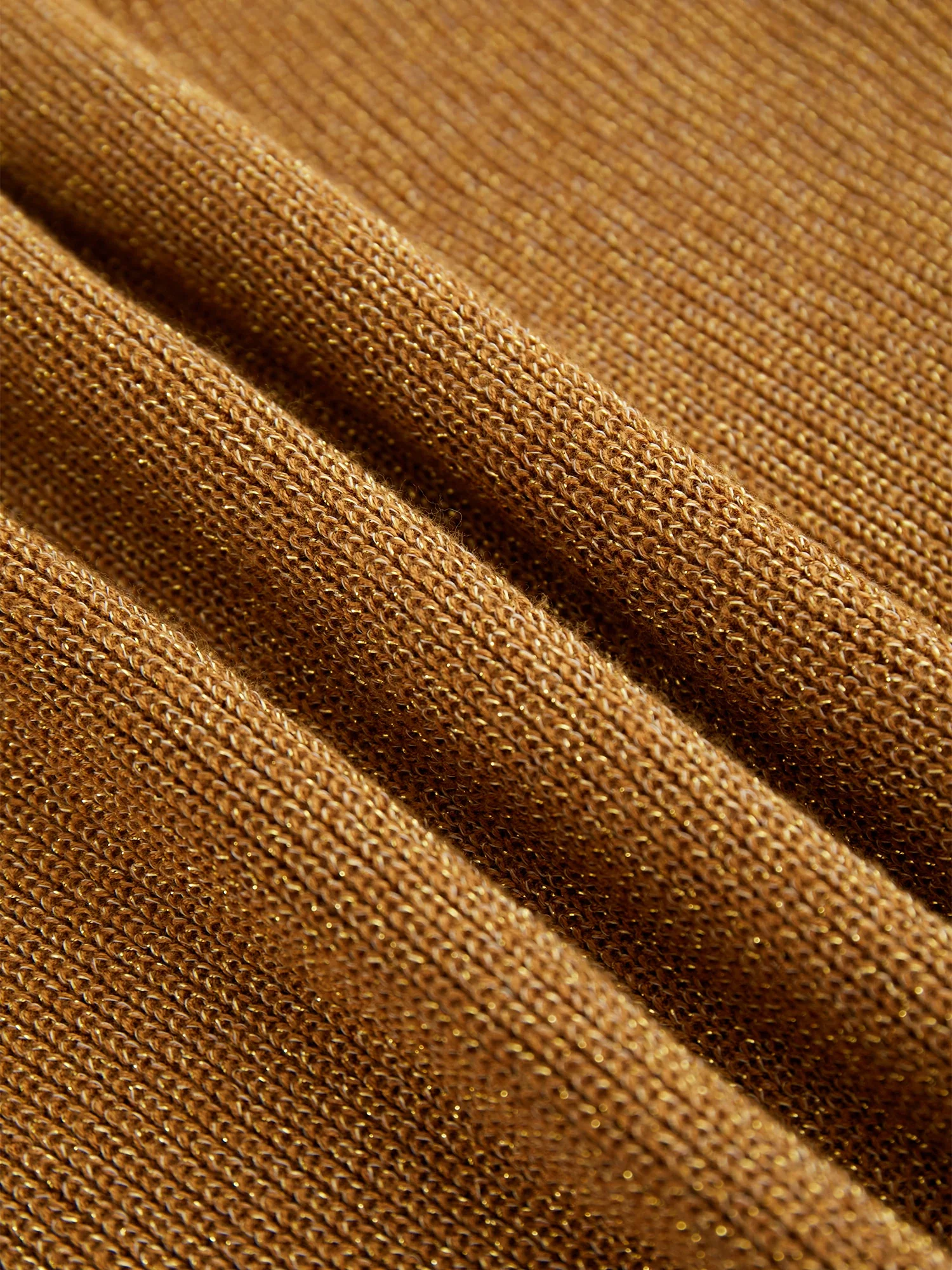 Lapel Long Sleeve Fish Tail Gold Yarn Dress