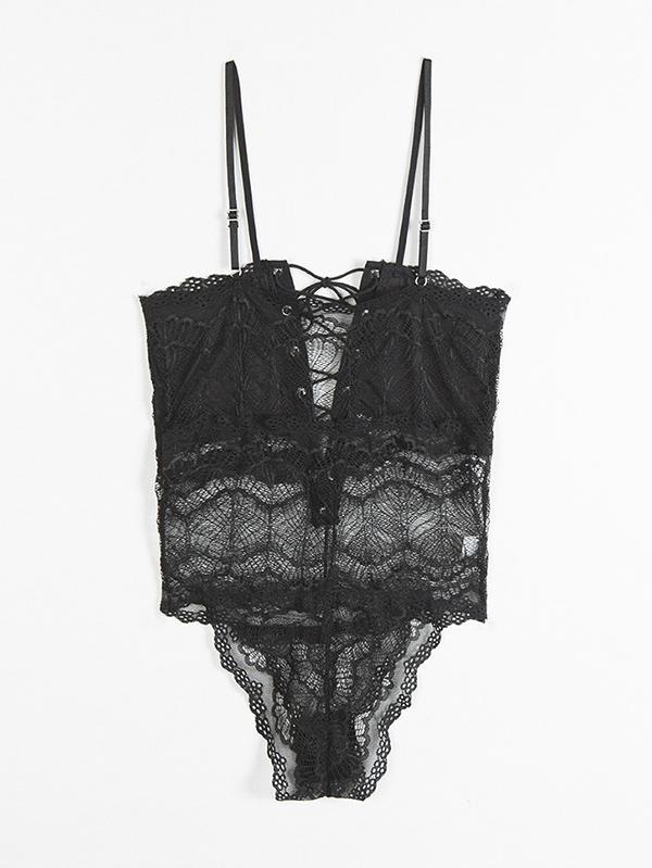 Split-Joint Bandage One-Piece Teddy Lingerie