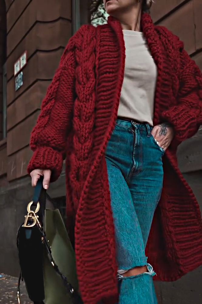 Women's textured casual sweater cardigan