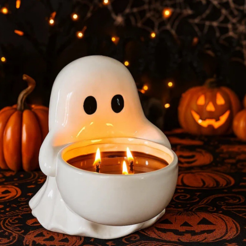 Cute Ceramic Ghost Light Candle Holders