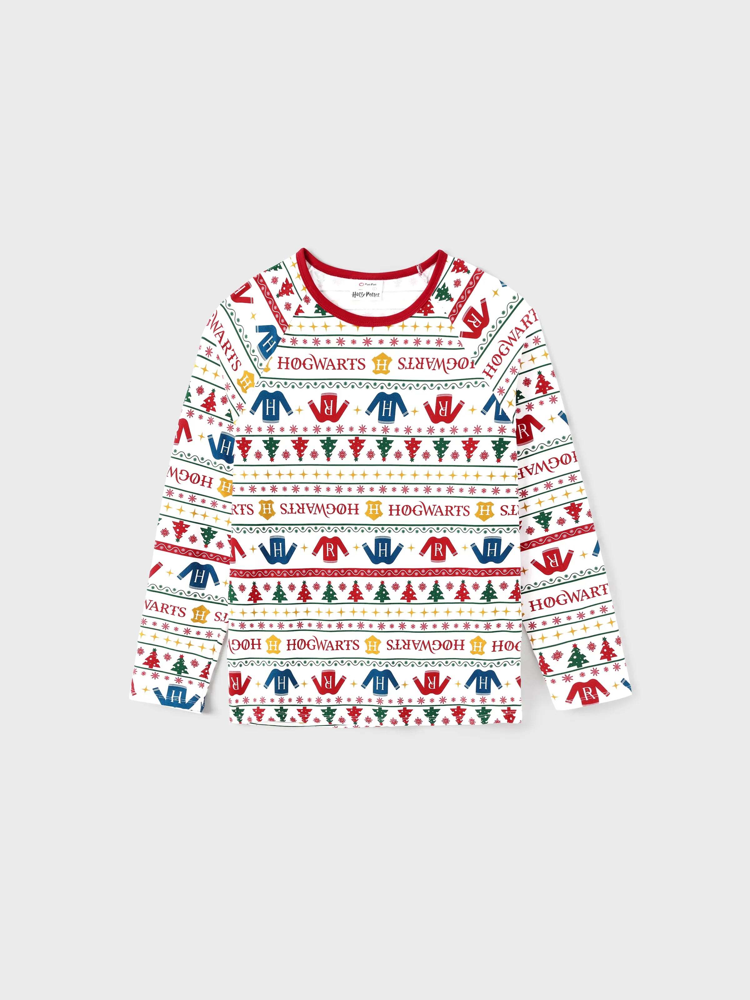 Christmas Matching Family Organic Cotton Snug-fitting Pajamas Sets with Socks White