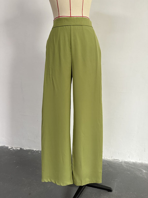 Printed Heaps Collar Long Sleeves Shirts Top + High Waisted Pants Bottom Two Pieces Set