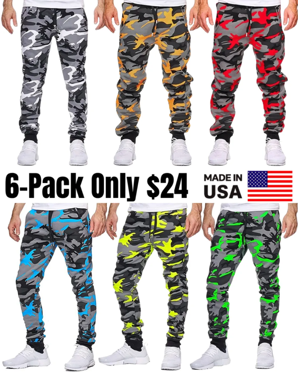 Men's Cotton Micro-Elastic Camouflage Sweatpants