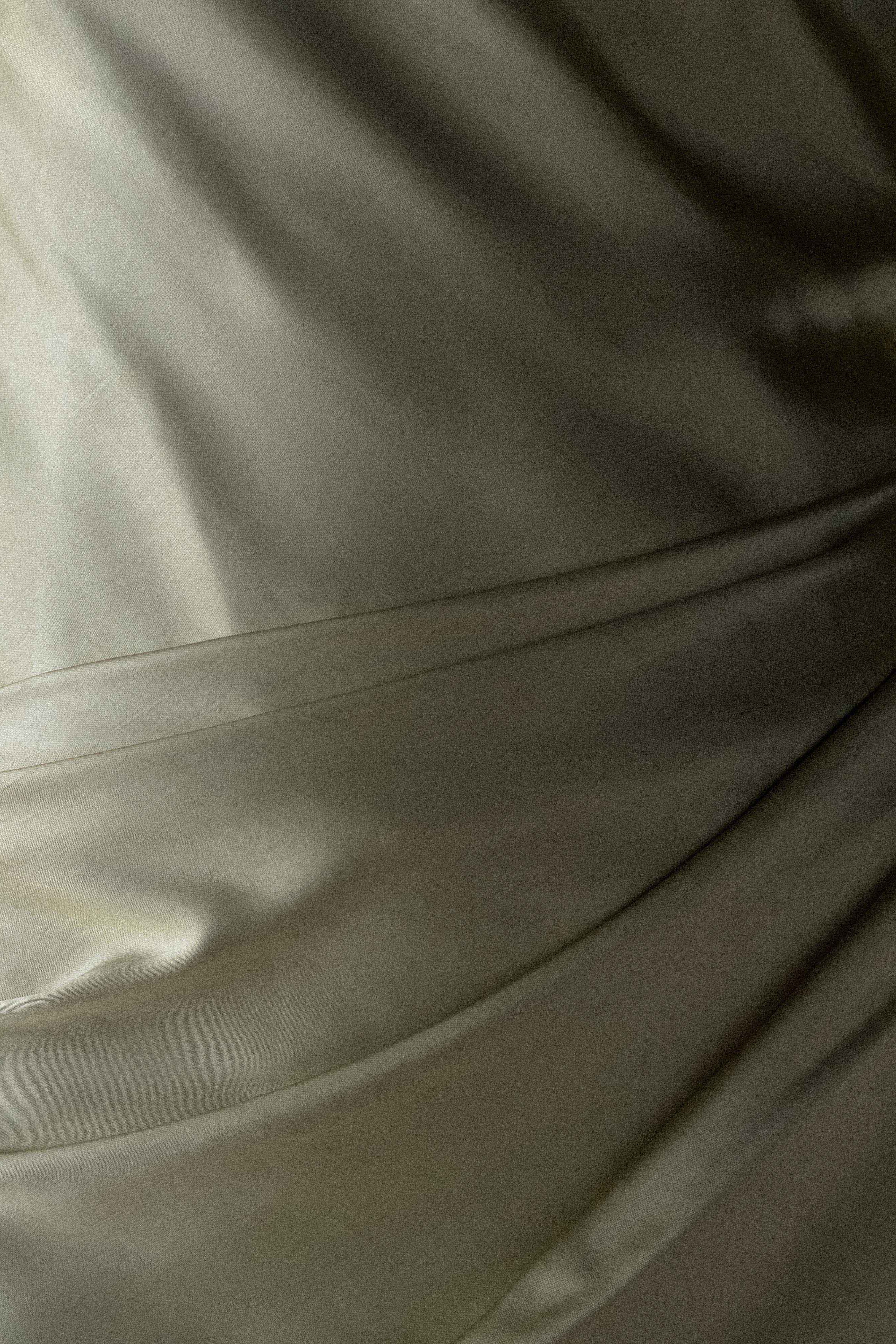 Sage Strapless Satin Maxi Dress