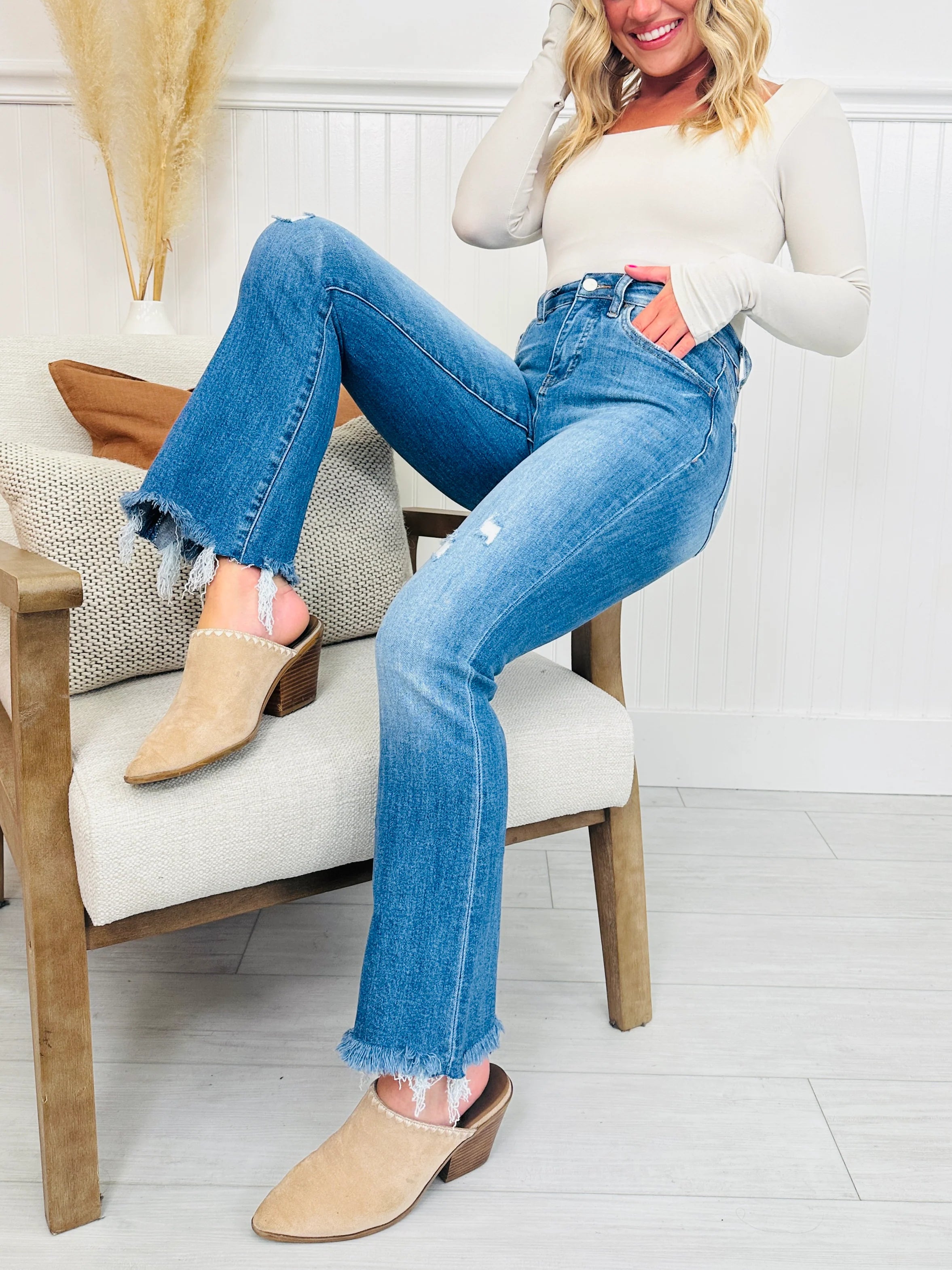 Head Start Tummy Control Cropped Bootcut Jeans