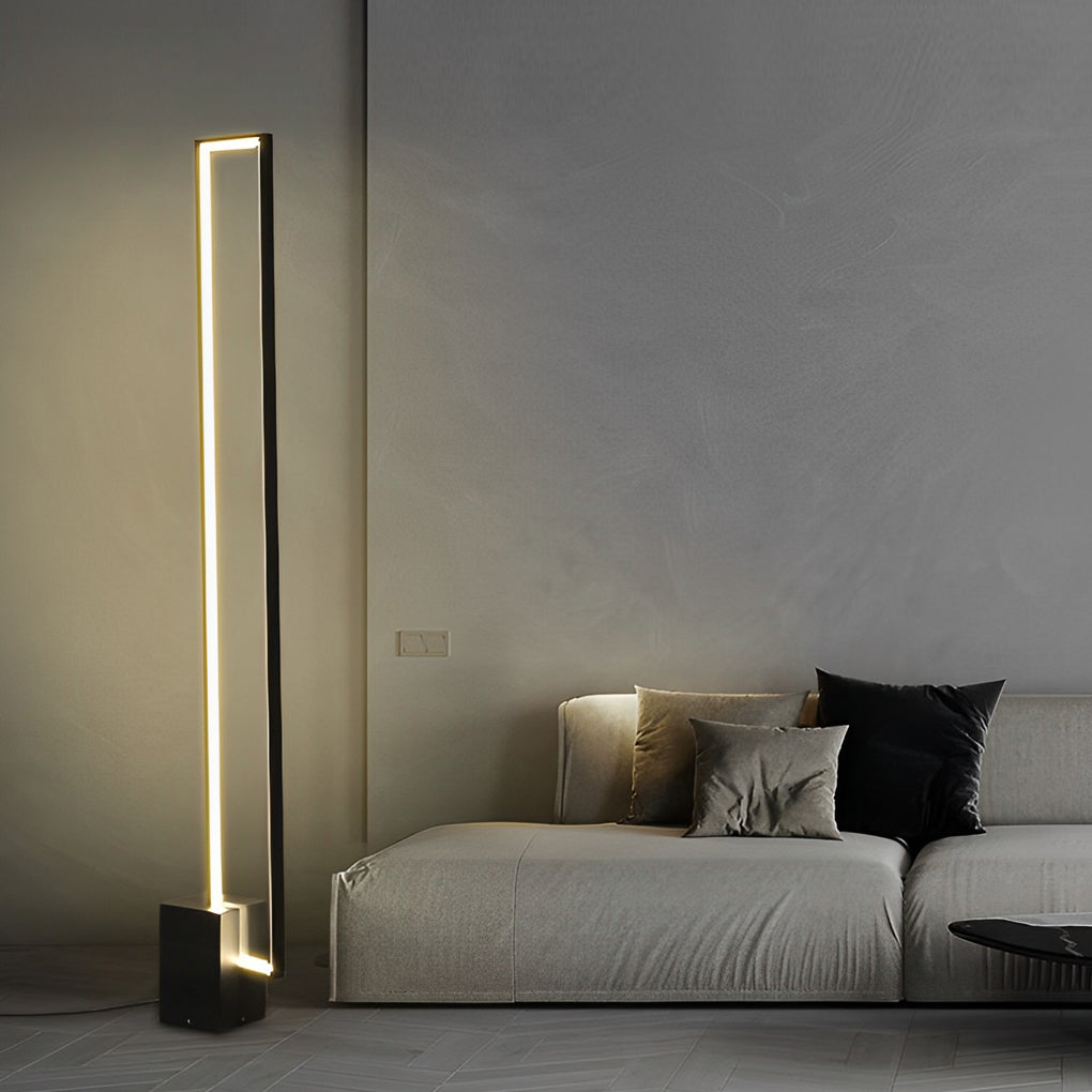 Rectangular Minimalist Stepless Dimming LED Black Nordic Floor Lamp