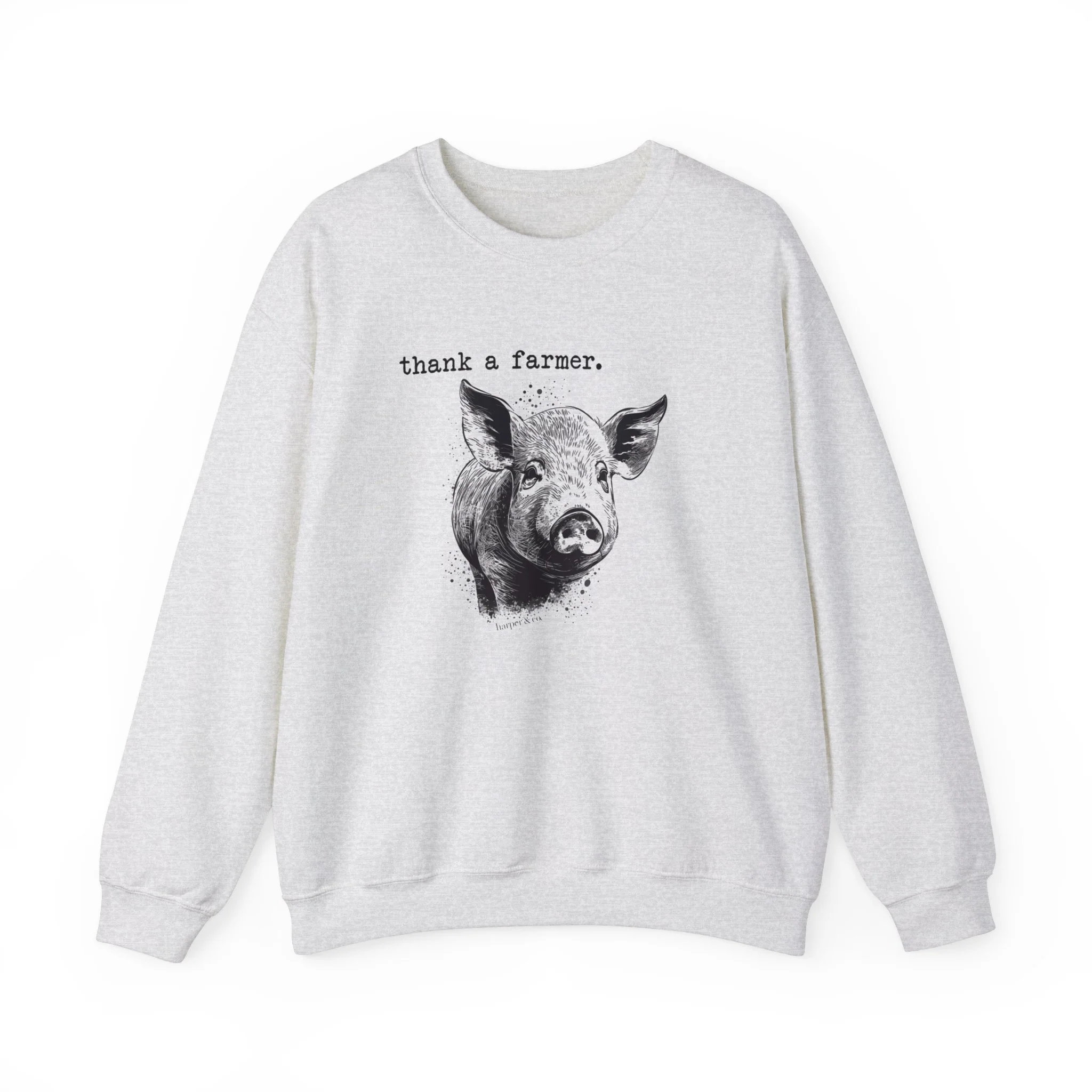 Thank a Farmer Pig Unisex Heavy Blend? Crewneck Sweatshirt