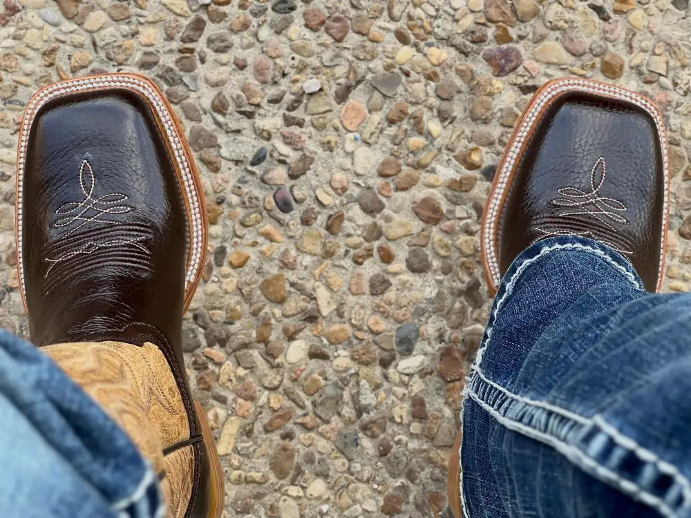 Men’s Brown Buffalo Leather Boots With Tan Shaft