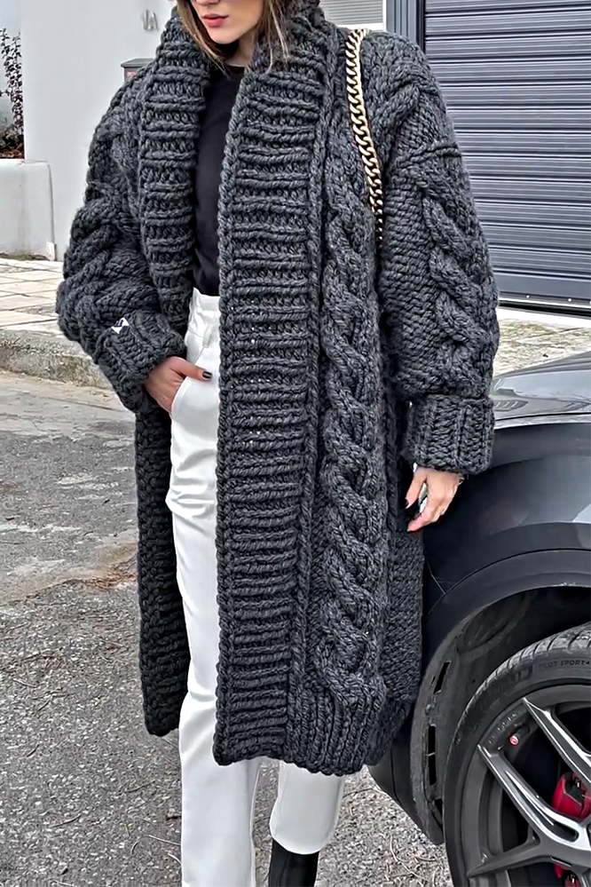 Women's textured casual sweater cardigan