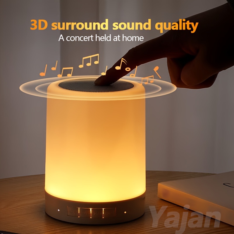 Wireless Night Light Speaker Bass Mini Sound For School Supplies Home Decor, Office, Camping
