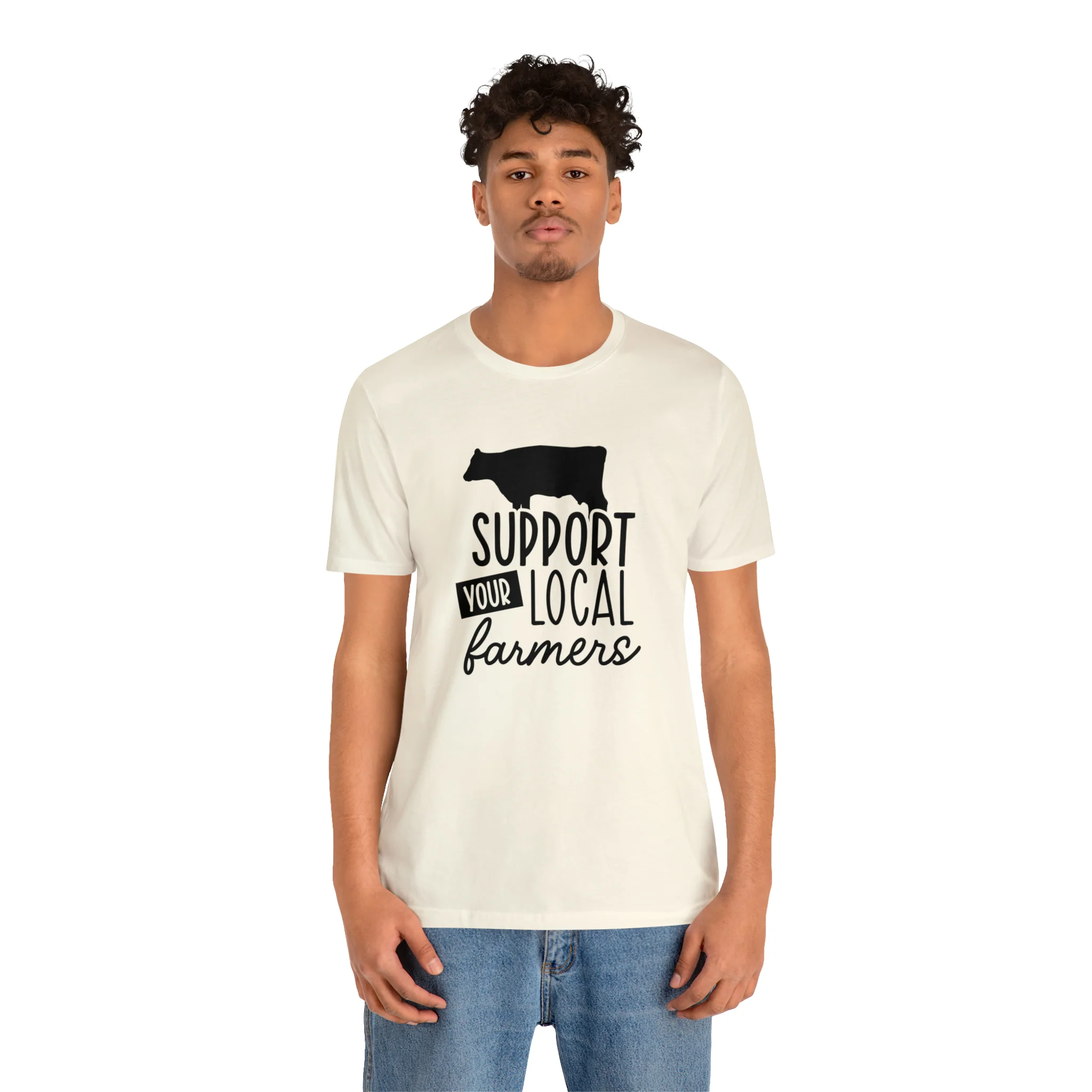 Support Farmers Cattle Unisex Jersey Short Sleeve Tee