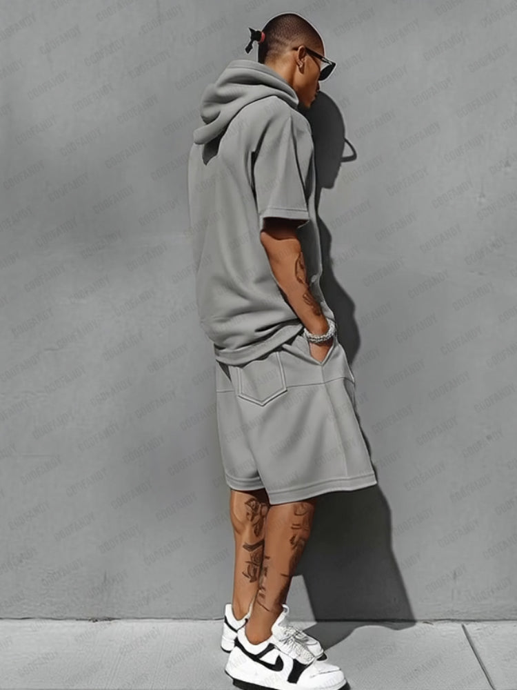 Casual Loose Fit Hooded Sports Set