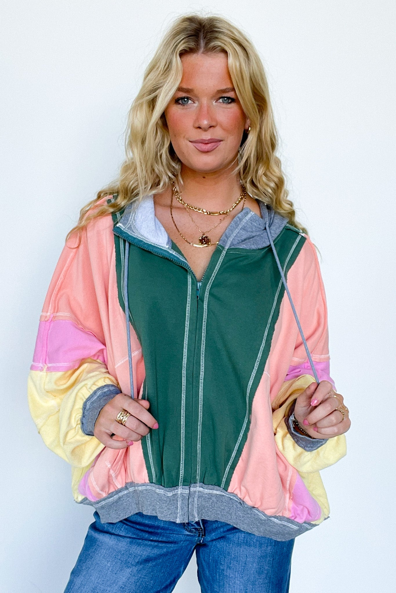 Edge Color Block Hoodie
