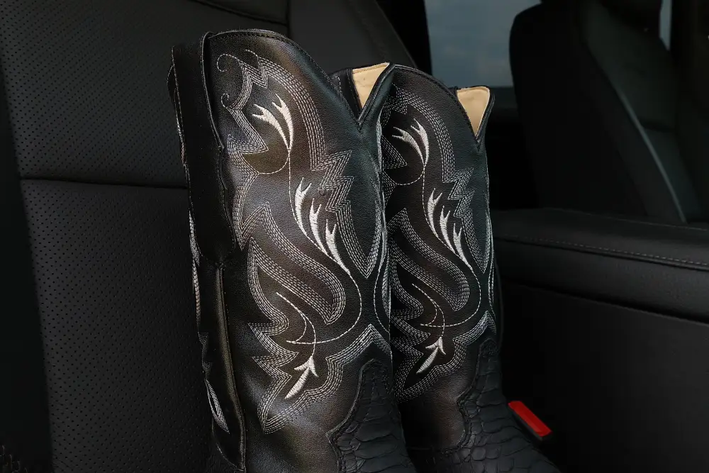 Men’s Genuine Black Python Boots — Square Toe