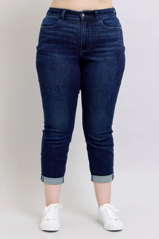 Blue Full Size High Waist Boyfriend Jeans Plus Size