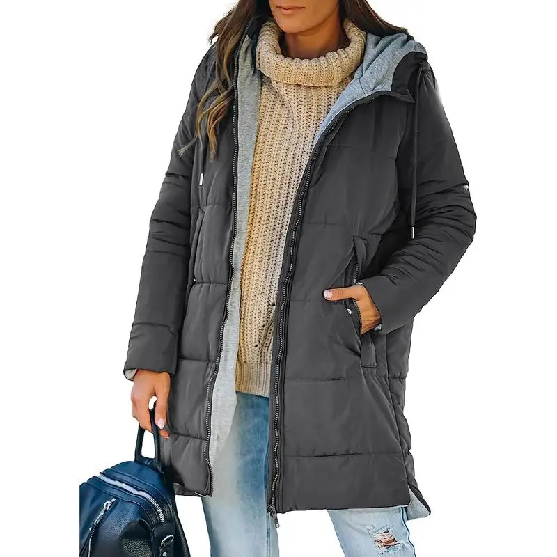Womens Warm Puffer Down Jacket Hooded