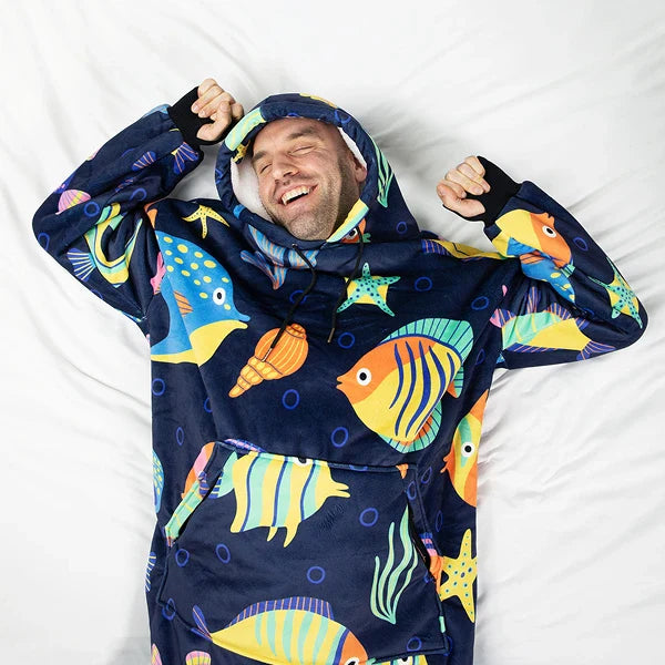 Wearable blanket Oversized with sherpa lining One size fits most.