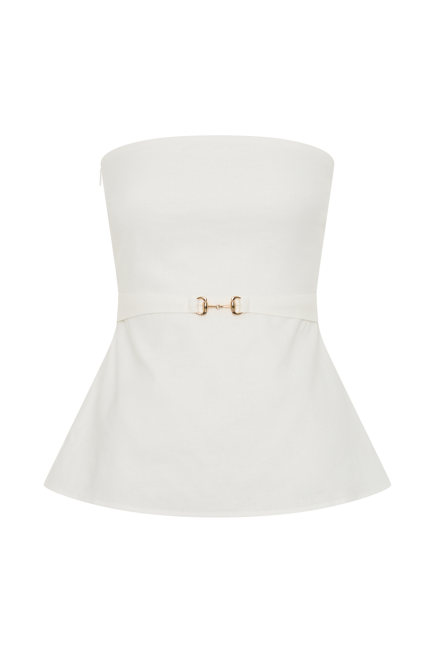 Ivory Strapless Linen Top