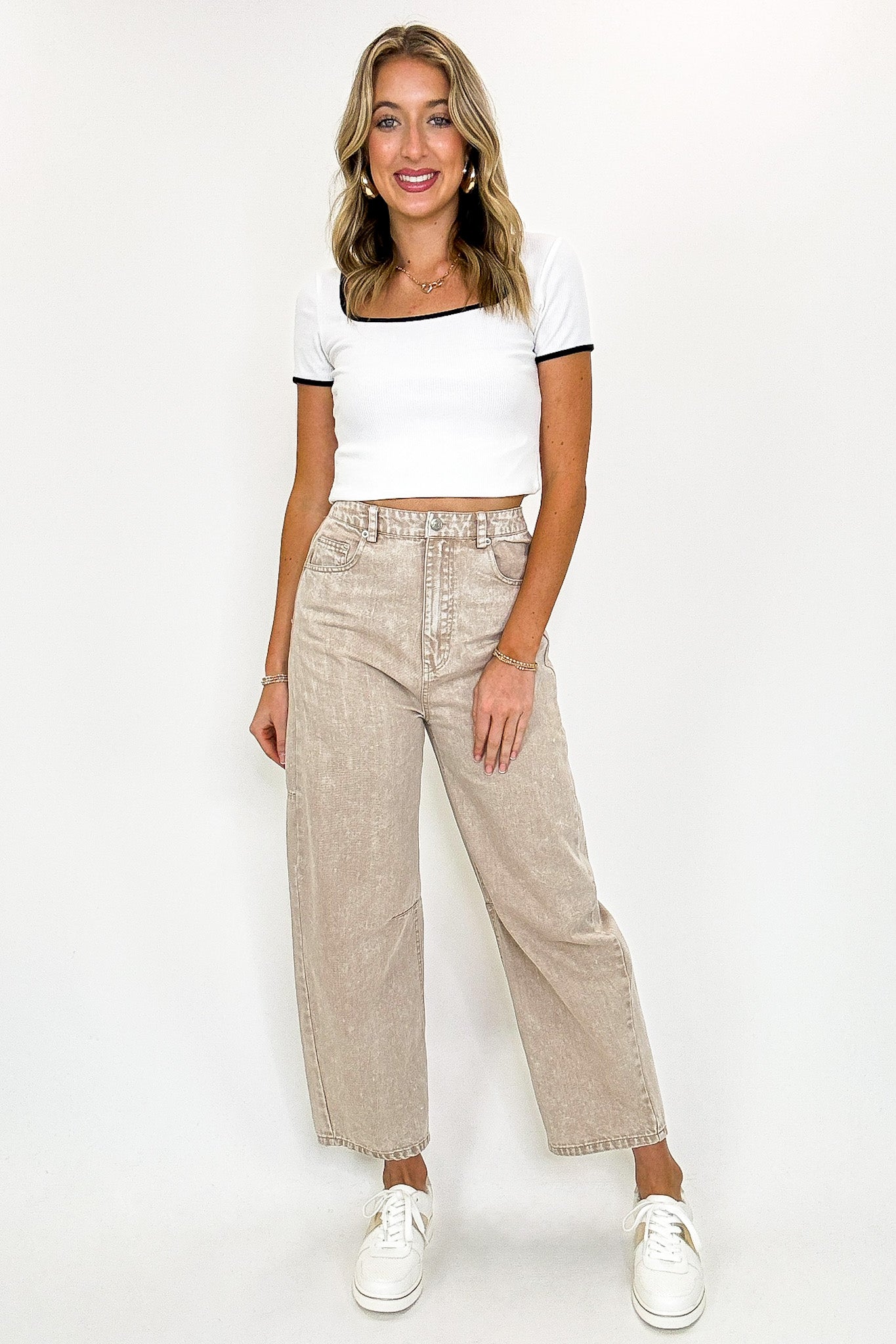 Studio Knit High Waist Solid Pants