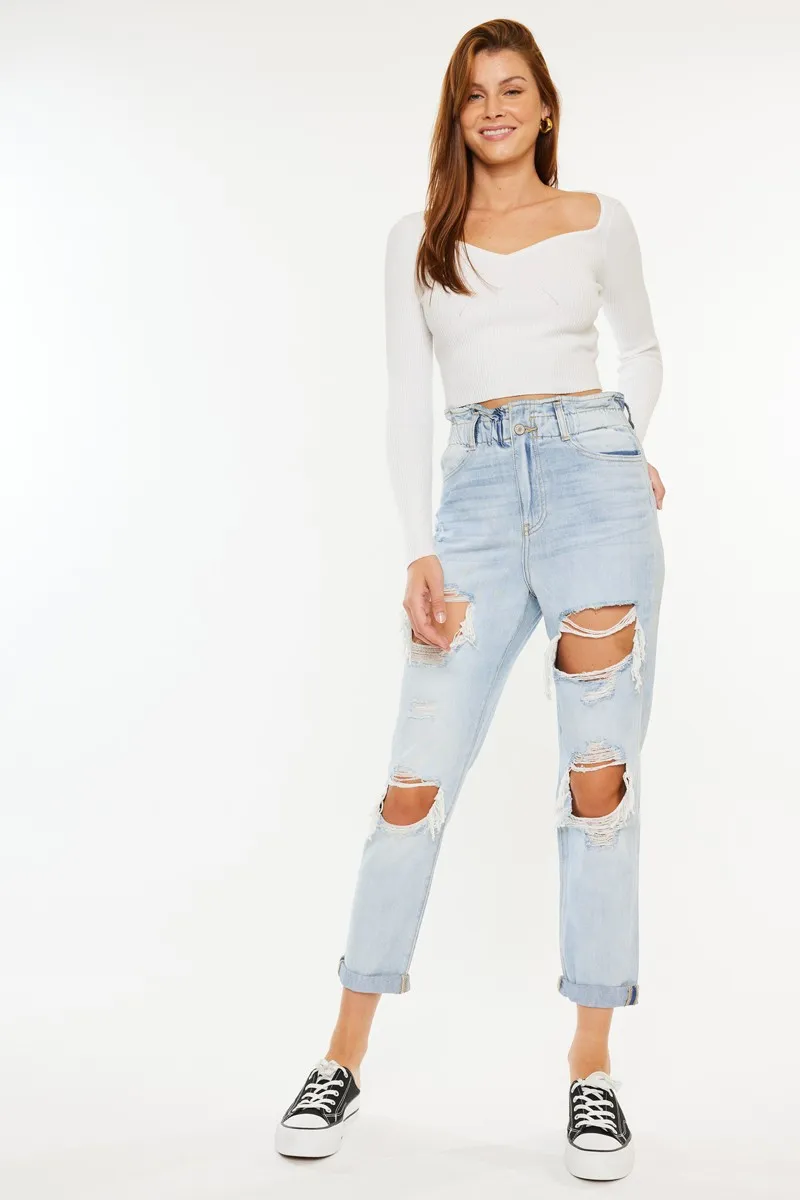 Open Pack Paperbag Mom Jeans