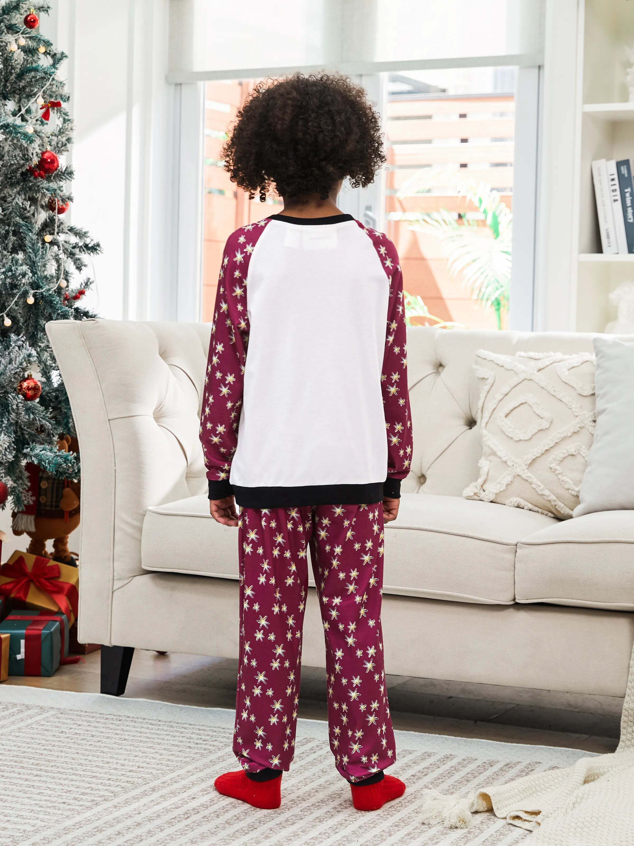 Christmas Family Matching Hedwig Print Pajamas Sets with Christmas Socks