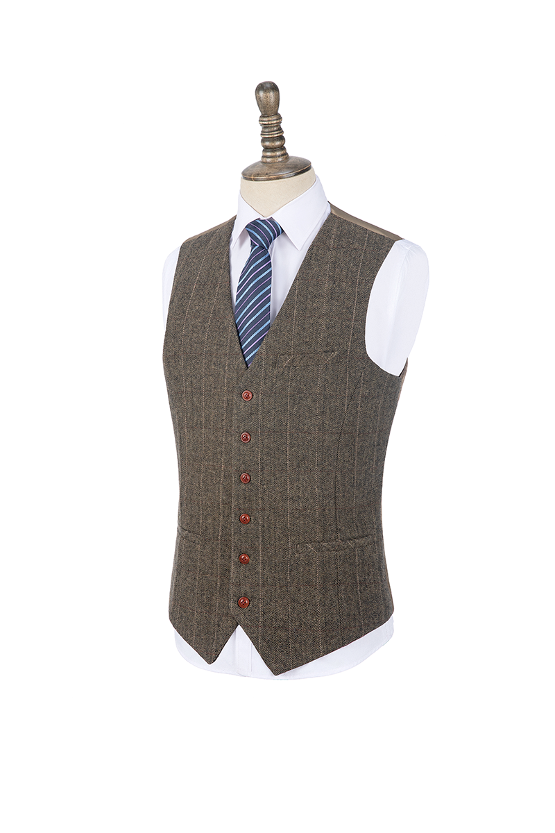 Men’s Vintage Pinstripe Tweed Vest