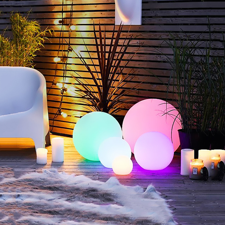 Cordless LED Glowing Ball Light - 16 RGB Color Changing Waterproof Floating Ball Lamp w/Remote