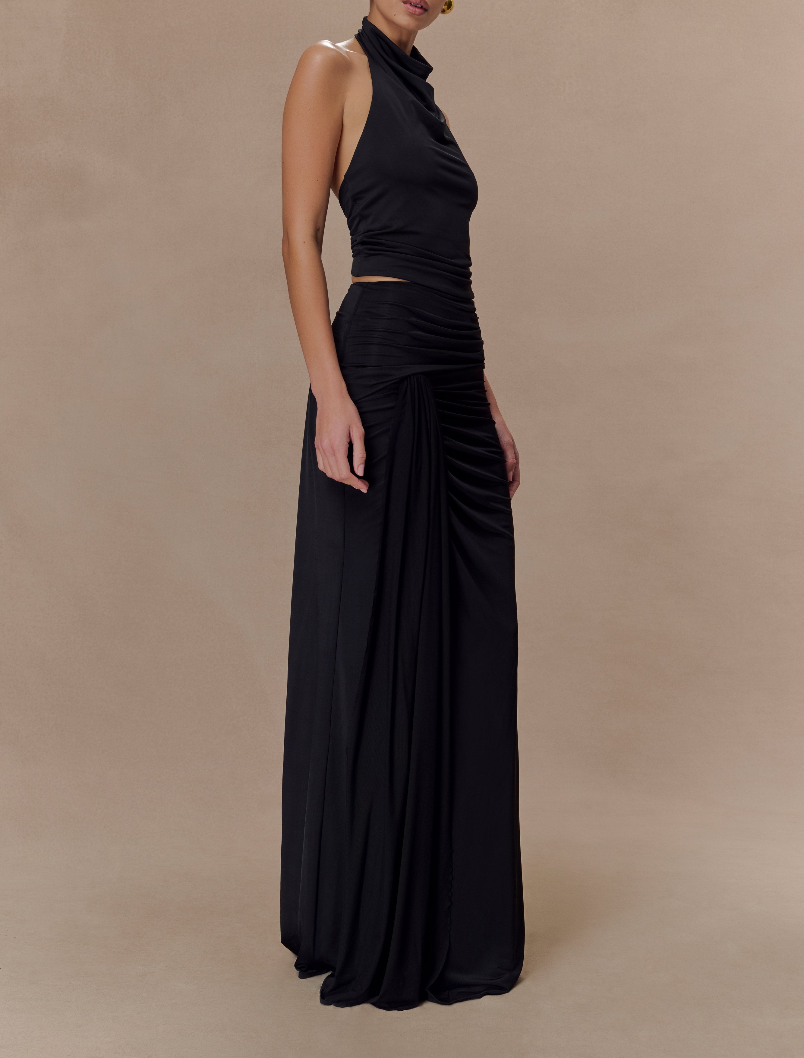 Black Slinky Maxi Skirt