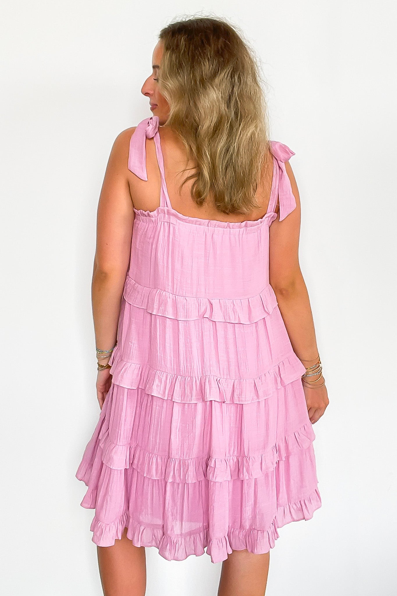 Exceptional Delight Ruffle Tiered Tie Strap Dress